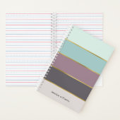シックなモダンストライプパーソナライズされた ノートブック (内側)
