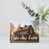 シックなモダンタイポグラフィ写真の動きの発表 ポストカード (スタンド正面)