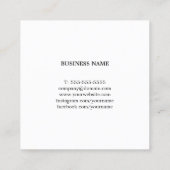 シックなモダンテクスチャーの黄色のインテリアデザイン スクエア名刺 (裏面)