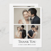シックなモダンハート結婚の写真コラージュ サンキューカード (正面/裏面)