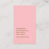 シックなモダンバラゴールデンフラワーピンク 名刺 (裏面)
