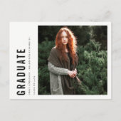 シックなモダンミニマルはっきりしたカスタム写真卒業 案内ポストカード (正面)