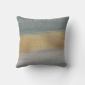 シックなモダンライトグレー金ゴールド抽象芸術ブラシストローク クッション (裏面)