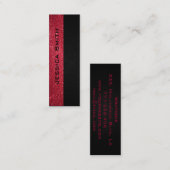 シックなモダンラグジュアリーな赤いキラキラした革の外観 スキニー名刺 (正面/裏面)