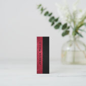 シックなモダンラグジュアリーな赤いキラキラした革の外観 スキニー名刺 (スタンド正面)