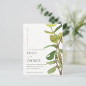 シックなモダンリービウオの紅葉は日付を保存 ポストカード (スタンド正面)