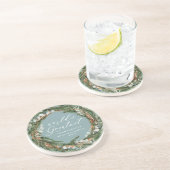 シックなモダンリーフエレガントリースフォト祖母 コースター (側面)