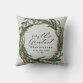 シックなモダンリーフエレガントリース写真の祖父 クッション (裏面)