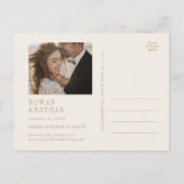 シックなモダンヴィンテージ金ゴールドカレンダー日付の保存 インビテーションポストカード (裏面)