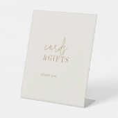 シックなモダンヴィンテージ金ゴールドカードとギフトサイン 台座サイン (正面)