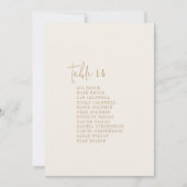 シックなモダンヴィンテージ金ゴールドシーティングチャートカード (正面)