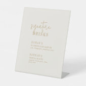 シックなモダンヴィンテージ金ゴールド署名ドリンクの看板 台座サイン (正面)