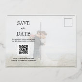 シックなモダン写真エレガントウェディングの日付を保存 箔招待状ポストカード (裏面)