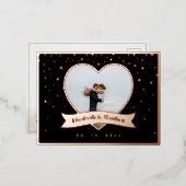 シックなモダン写真エレガントウェディングの日付を保存 箔招待状ポストカード (正面/裏面)