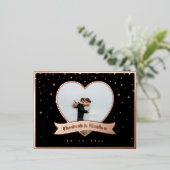 シックなモダン写真エレガントウェディングの日付を保存 箔招待状ポストカード (立ち正面)