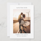 シックなモダン写真素朴ウェディングの日付を保存 招待状 (正面)