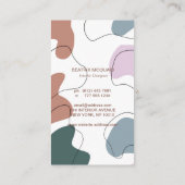 シックなモダン抽象芸術シェイプ名刺 名刺 (裏面)