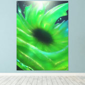 "シックなモダン抽象芸術鮮やかな緑のフローラ キャンバスプリント (インサイチュ (ウッドフロア))