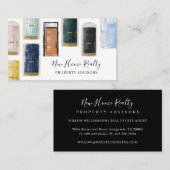 シックなモダン水カラフル色のフロントドアパターン 名刺 (正面/裏面)