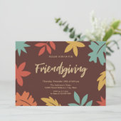 シックなモダン紅葉フレンドサイジングディナー 招待状 (スタンド正面)