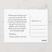 シックなモダン結婚ハンドレターズサンキューホワイト ポストカード (裏面)