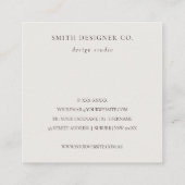 シックなモダン緑の葉のトロピカルフェーンロゴ スクエア名刺 (裏面)