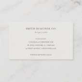 シックなモダン緑の葉のトロピカルフェーンロゴ 名刺 (裏面)