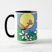 シックなモダン花かわいらし柄 マグカップ (左)