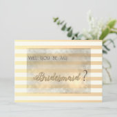 シックなモダン花ストライプの付けメイドカード 招待状 (スタンド正面)