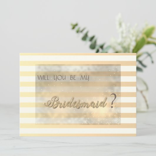 シックなモダン花ストライプの付けメイドカード 招待状 (スタンド正面)