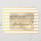 シックなモダン花ストライプの付けメイドカード 招待状 (正面/裏面)