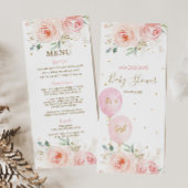 シックなモダン赤面フローラバルーン赤ちゃんシャワーメニュー プログラム