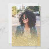 シックなモダン金ゴールドグリッタークラスの写真卒業 招待状 (裏面)