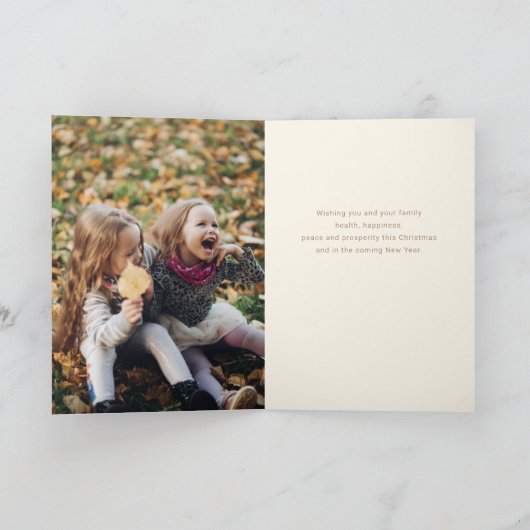 シックなモダン金ゴールドストローク（ダイヤモンド形の写真を使用） シーズンカード (内部)