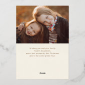 シックなモダン金ゴールドストローク（ダイヤモンド形の写真を使用） 箔シーズンカード (裏面)