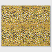 シックなモダン金ゴールドチータープリントパターンのモノグラム ラッピングペーパー (フラット)