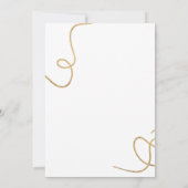 シックなモダン金ゴールドホワイト書道ああ赤ちゃんシャワー 招待状 (裏面)