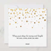 シックなモダン金ゴールド紙吹雪家族の写真クリスマス シーズンカード (裏面)