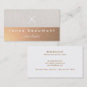 シックなモダン銅ヘアスタイリストのシザーズロゴ 名刺 (正面/裏面)