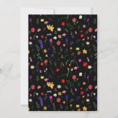 シックなモダンboho明るい野生の花の赤ちゃん 招待状 (裏面)