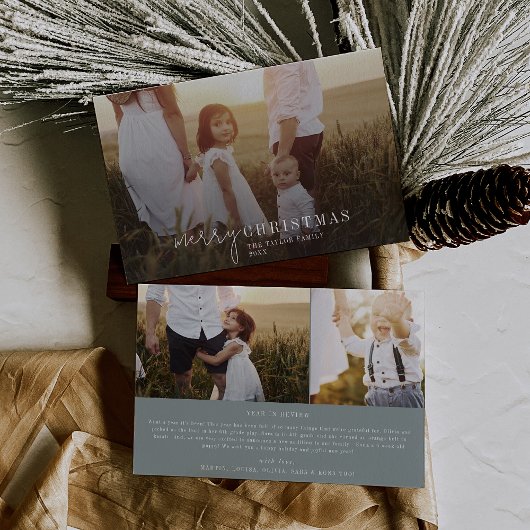 シックなモダンSeaooamフォトオーバーレイクリスマスニュース シーズンカード