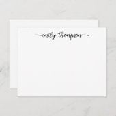 シックなモダンSwashスクリプト名の書道 ノートカード (正面/裏面)