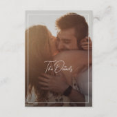 シックなモノクロモダン写結婚真 エンクロージャーカード (正面)