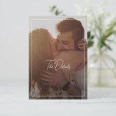 シックなモノクロモダン写結婚真 エンクロージャーカード (スタンド正面)