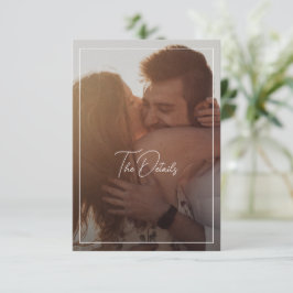 シックなモノクロモダン写結婚真 エンクロージャーカード