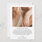 シックなモノクロモダン写結婚真 サンキューカード (裏面)