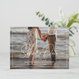 シックなモノクロモダン写結婚真 セーブザデート