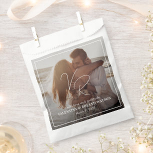 シックなモノクロモダン写結婚真 フェイバーバッグ