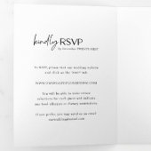 シックなモノクロモダン写結婚真 三つ折り招待状 (内部最初)