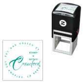 シックなモノグラフィックサークル手書き差出人住所 セルフインキングスタンプ (インサイチュ)